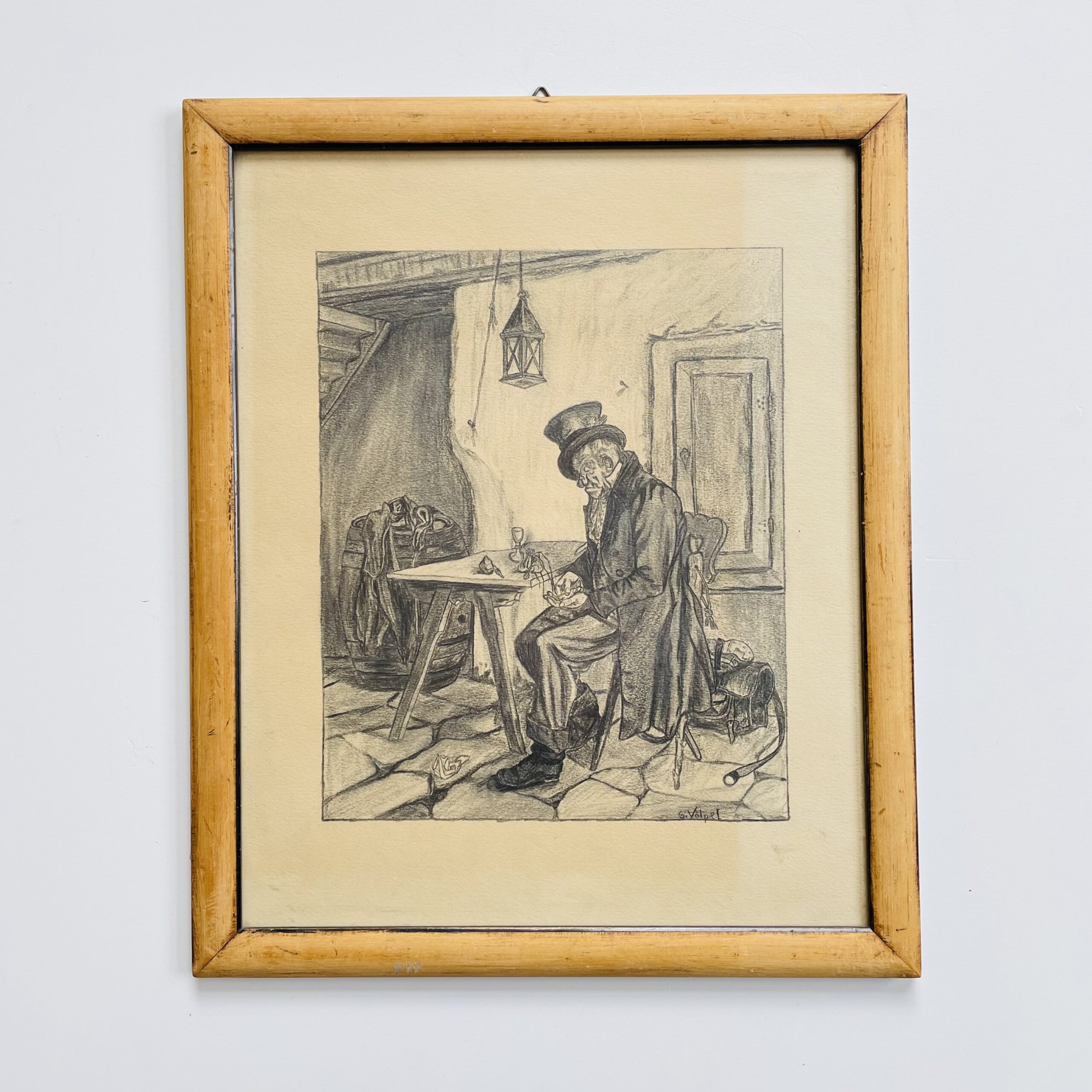 Карандашный рисунок "В таверне".