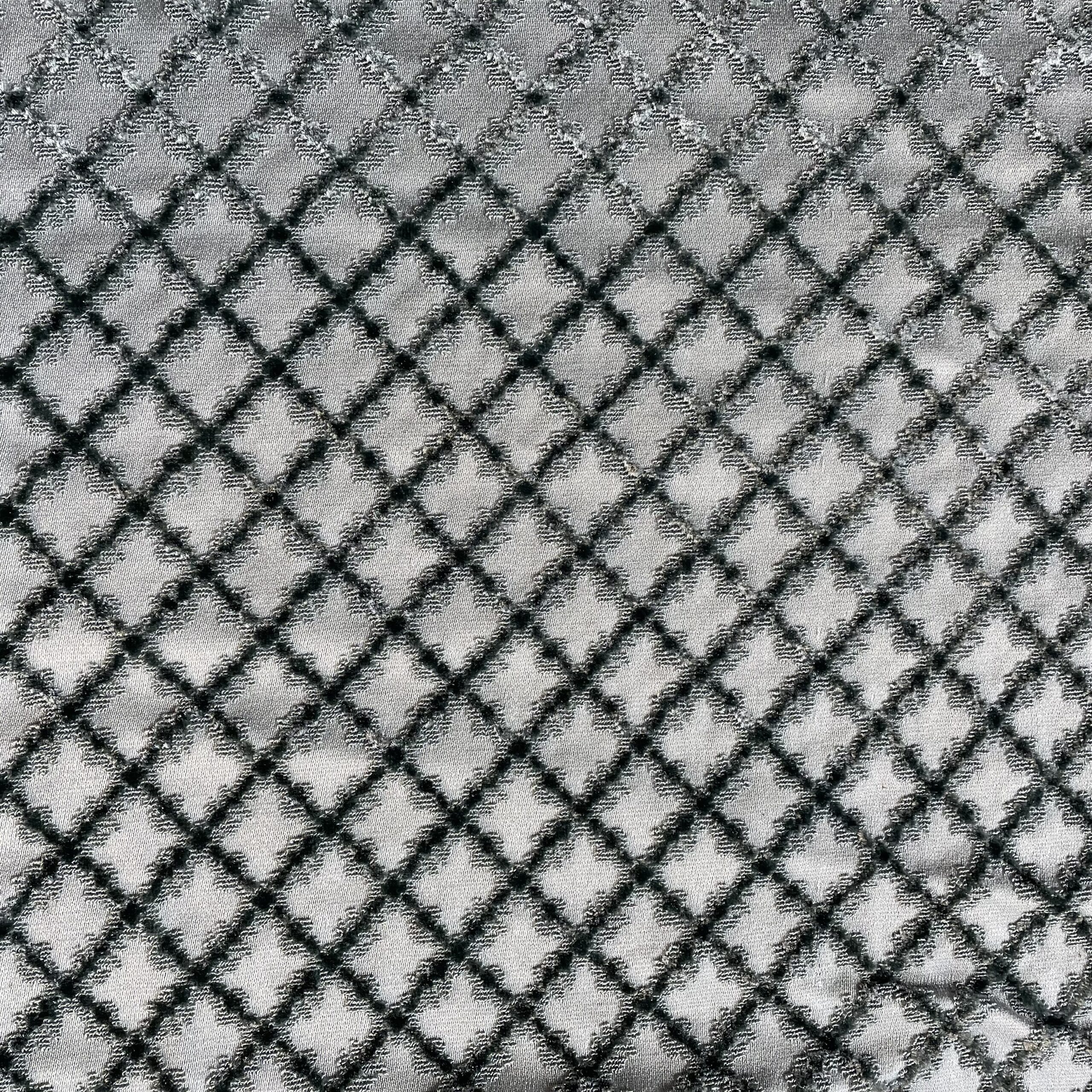 Велюр винтажный серо-голубой с ромбами, 1950-е гг.