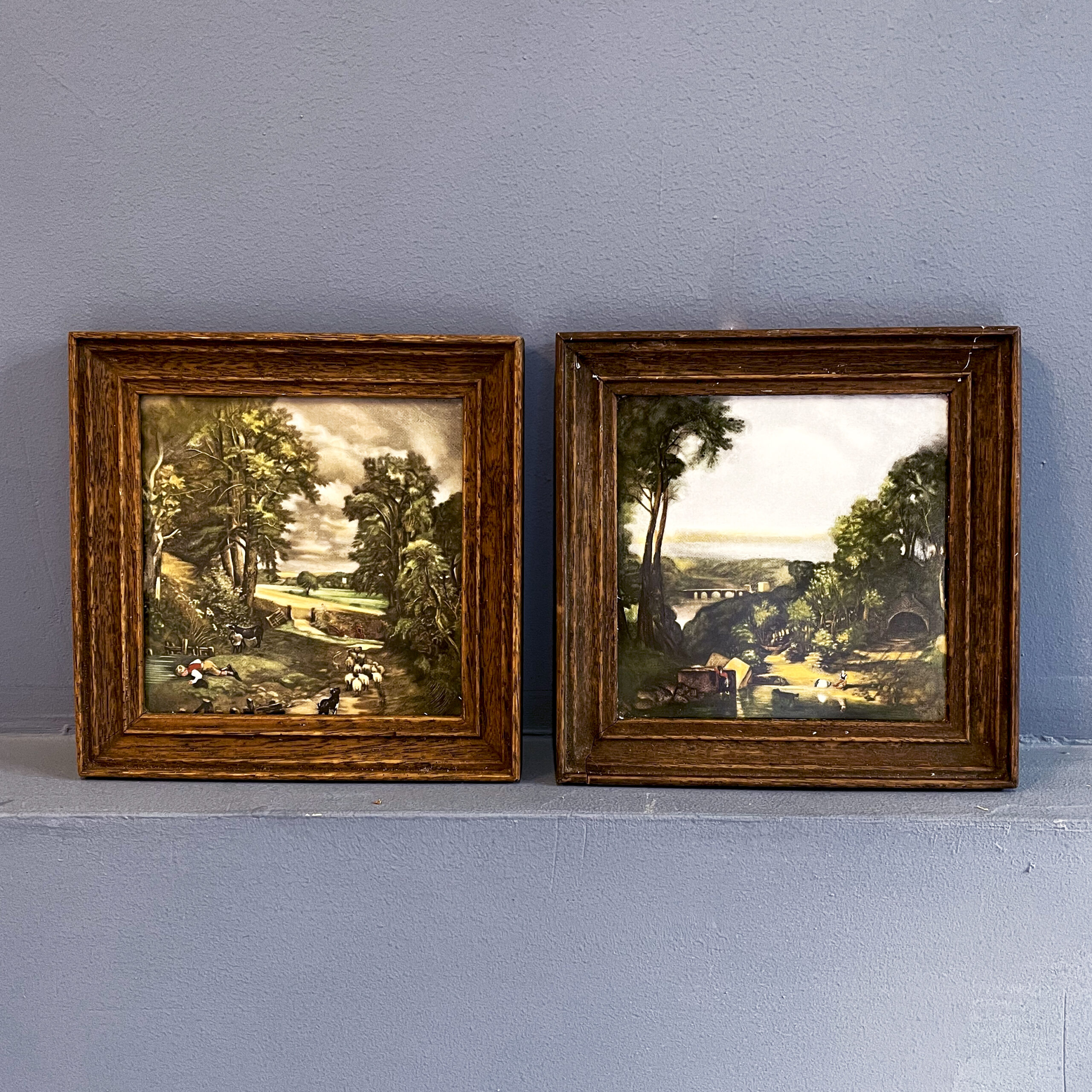 Парные картины на фарфоре середины XX века, Gien.