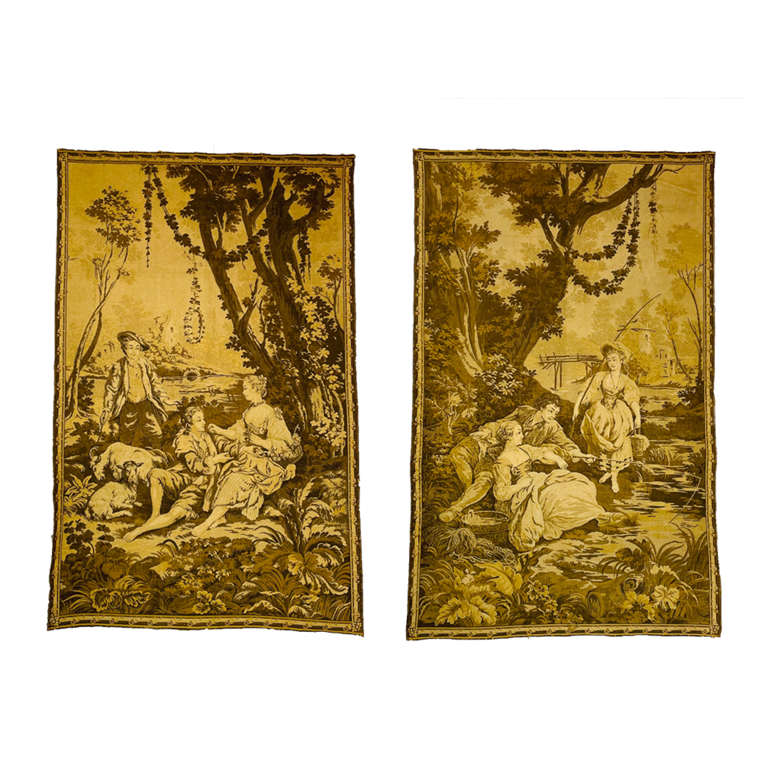 Гобелены парные антикварные конца XIX века.