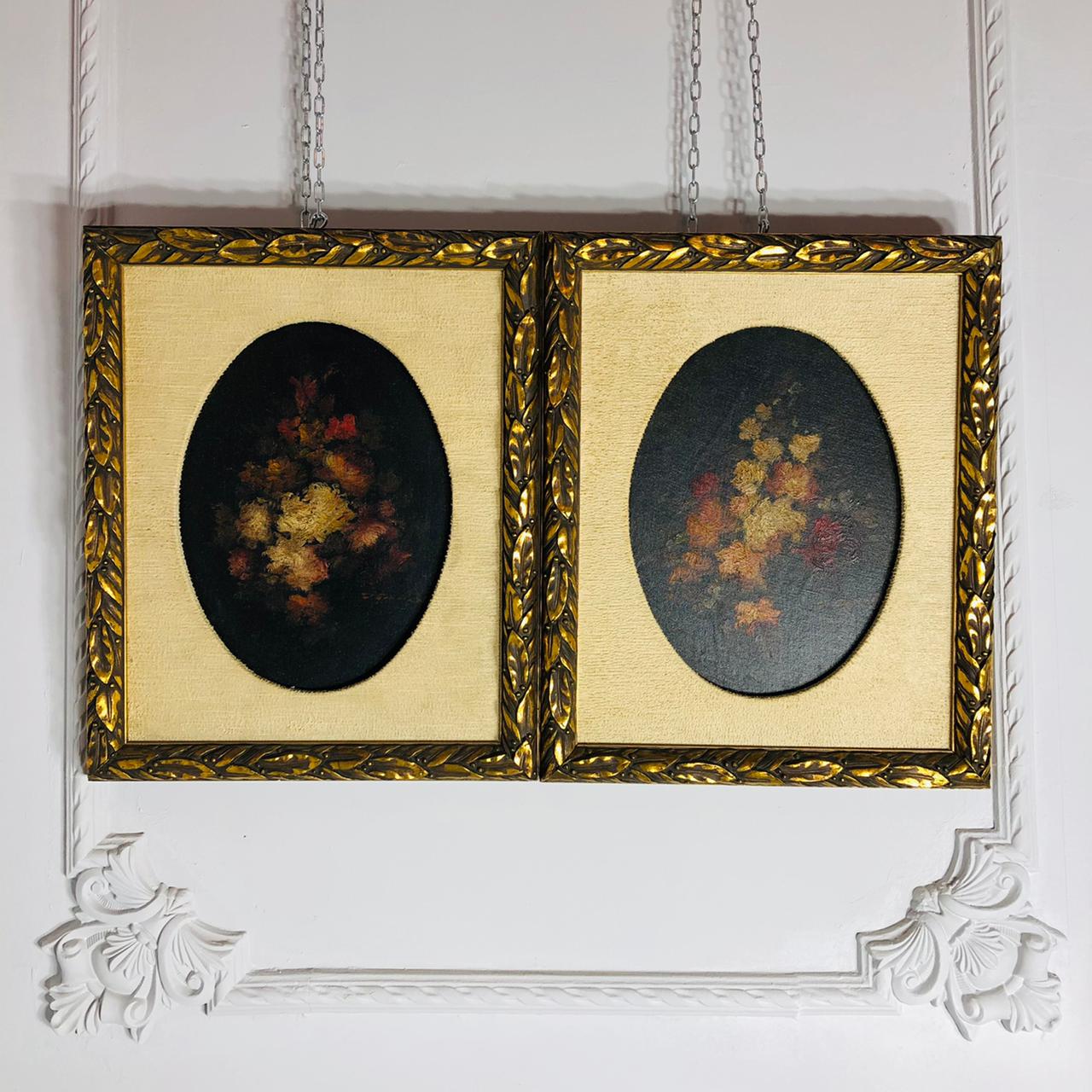 Пара антикварных натюрмортов.