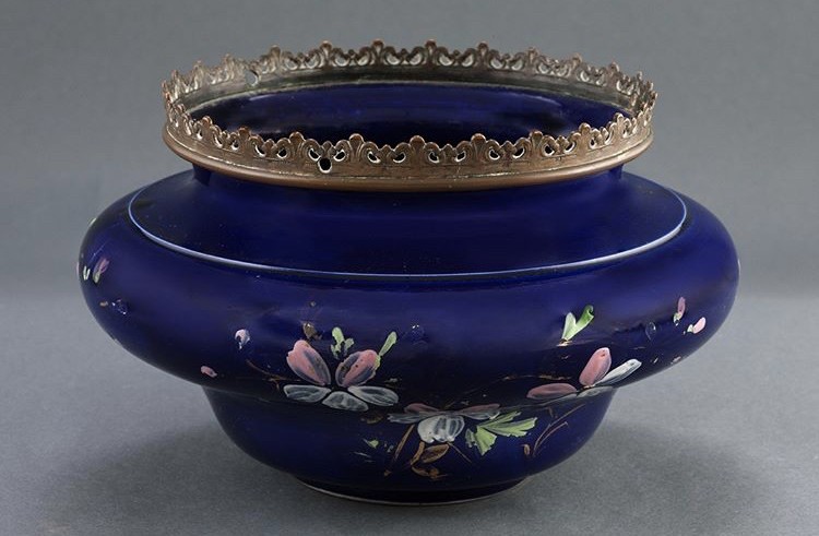 Кашпо антикварное кобальт первой половины XX века.