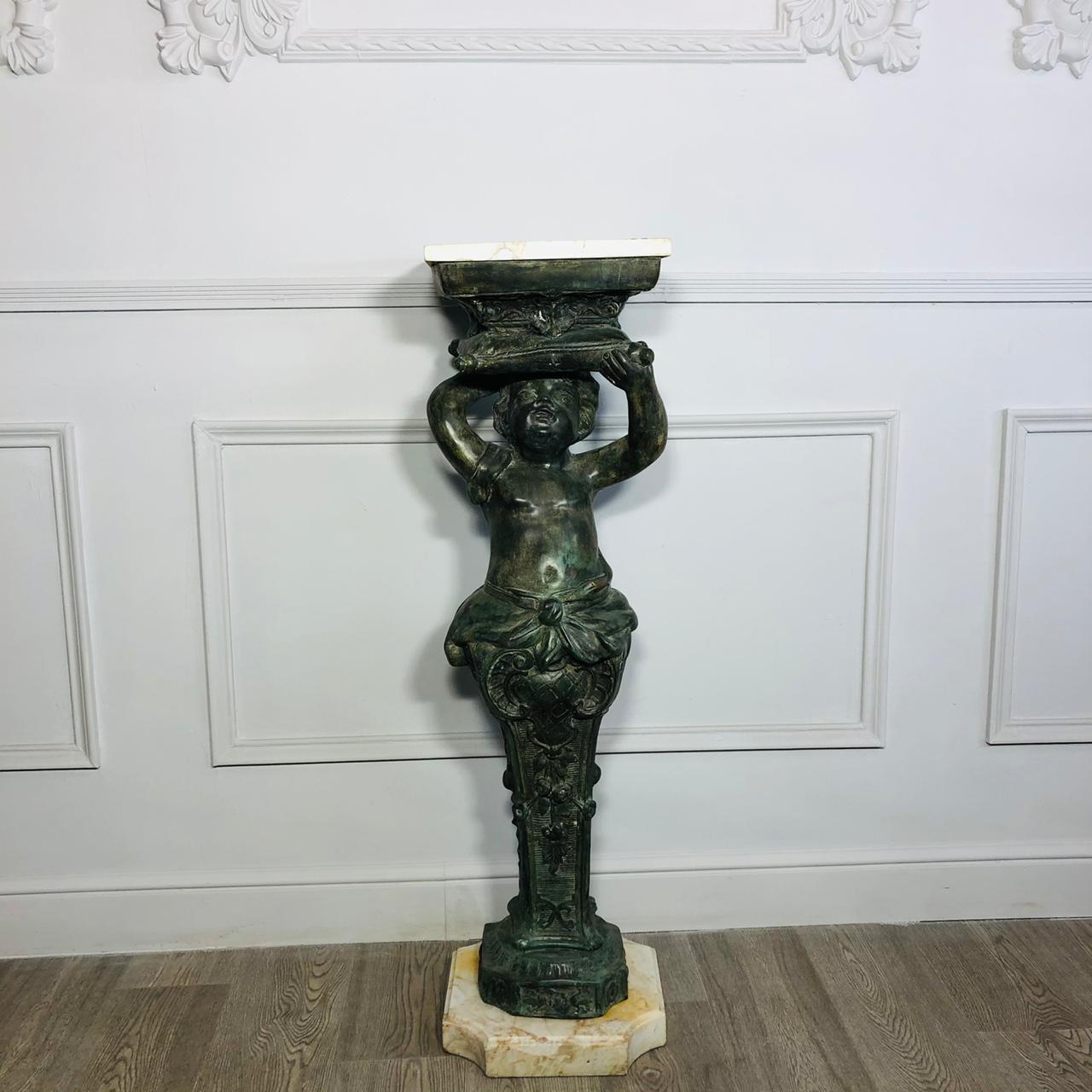 Подставка антикварная в виде Путти начала XX века.