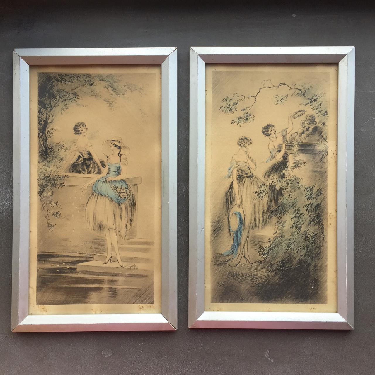 Пара антикварных офортов, начало XX века.