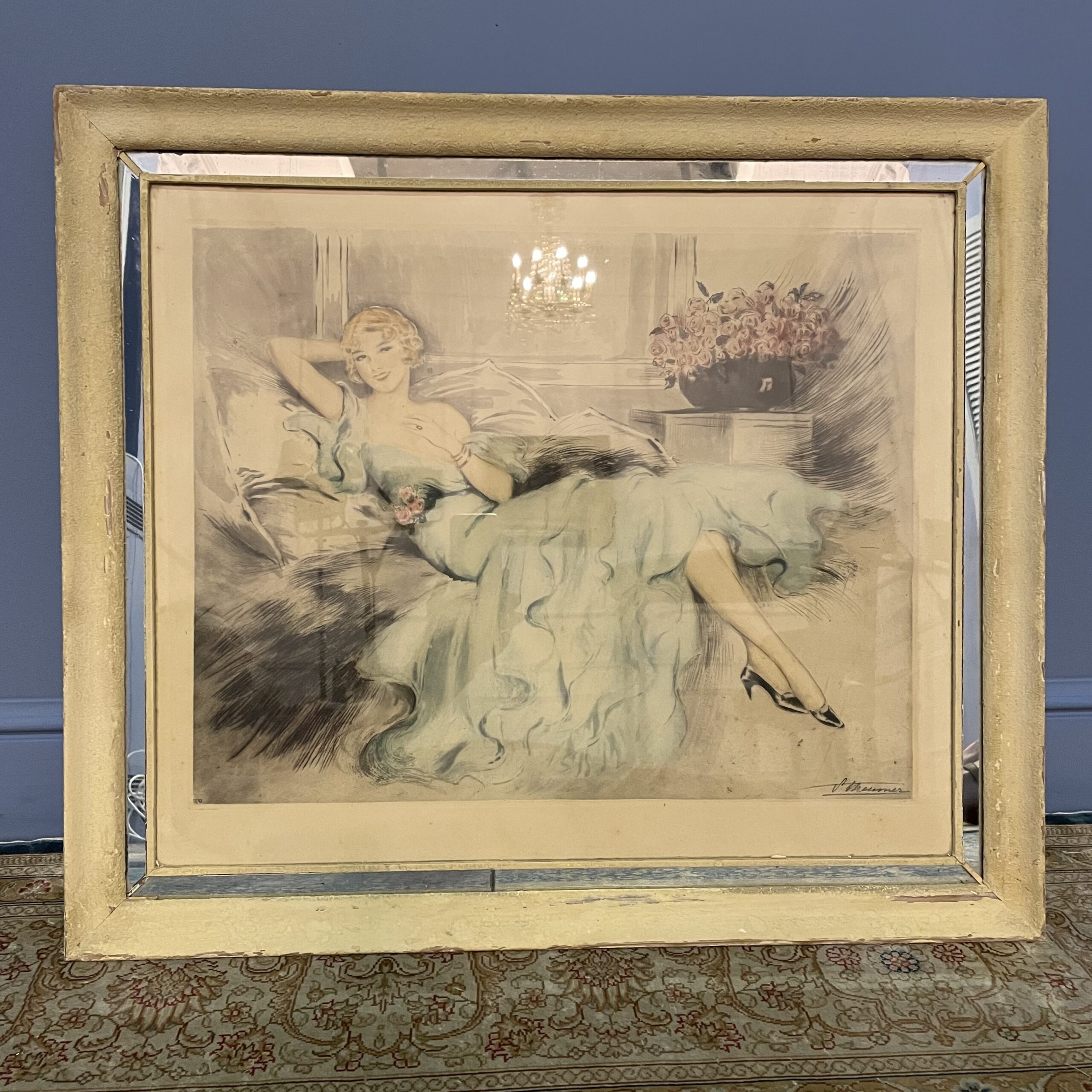 Офорт антикварный эпохи Ар Нуво, 1920-ее годы.