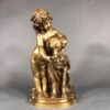 Бронзовая скульптура "Девочка с собакой", Peiffer XIX в.