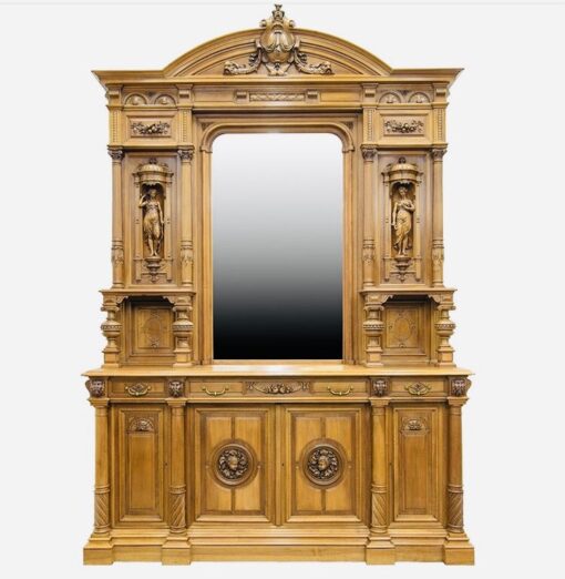 Поставец большой с зеркалом XIX века