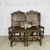 Четыре кожаных антикварных стула из гарнитура конца XIX века, Франция