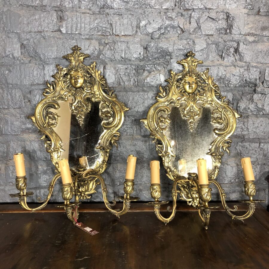 Пара бра с зеркалом антикварные XIX века