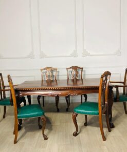 Обеденный антикварный гарнитур (два кресла и 4 стула) в стиле Chippendale начала XX века, Англия.