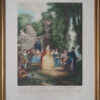 Гравюра в раме “Венецианский праздник” L. Watteau.