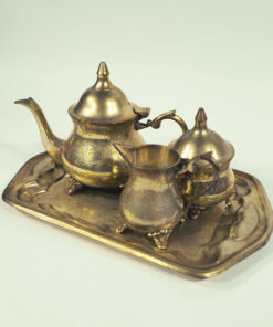Антикварный набор для чая и кофе. Чайник, сахарница, молочник, конец XIX века, Франция.