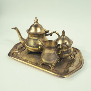 Антикварный набор для чая и кофе. Чайник, сахарница, молочник, конец XIX века, Франция.