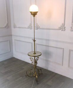 Лампа антикварная напольная с мраморным столиком столиком рубежа XIX-XX веков, Франция