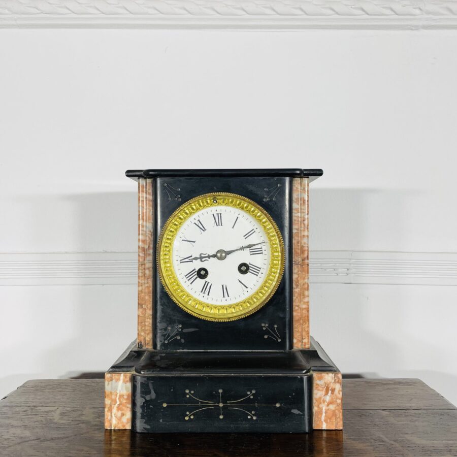 Антикварные мраморные часы рубежа XIX-XX веков, Франция.
