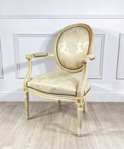 Антикварное кресло с круглой спинкой в стиле Людовика XVI. Рубеж XIX-XX веков, Франция.