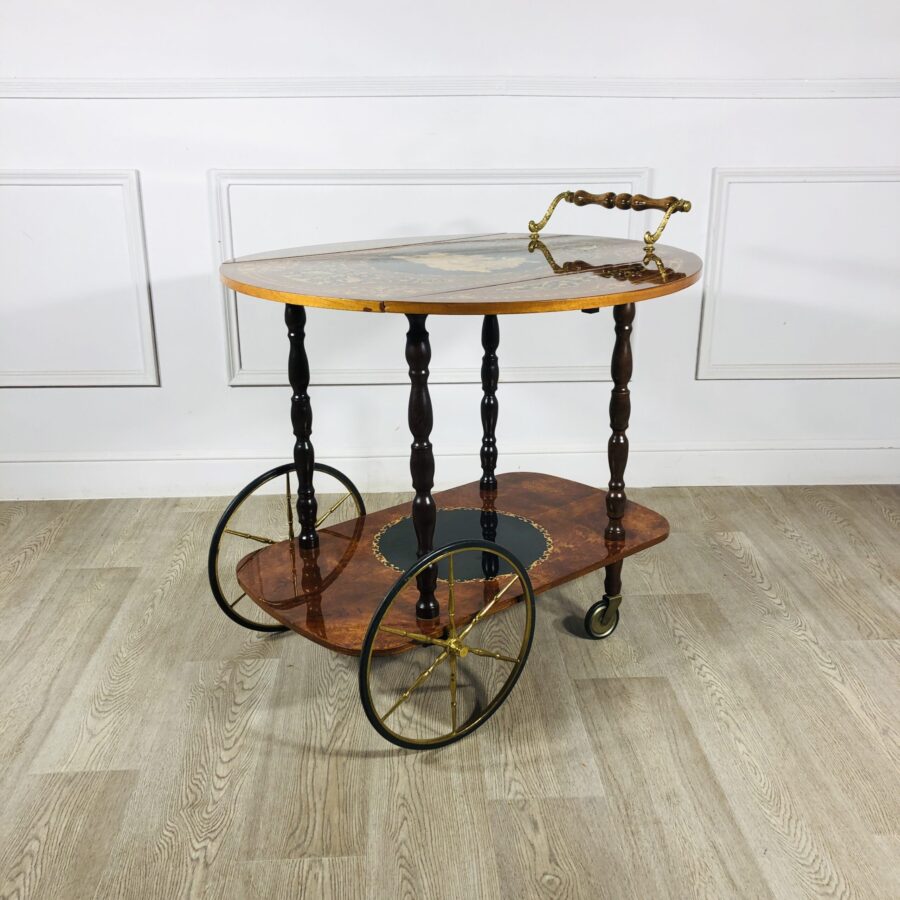 Сервировочный столик-тележка середины ХХ века из Франции.
