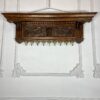 Вешалка антикварная с резным декором и фигурными латунными крючками конца ХIХ-первой трети ХХ века