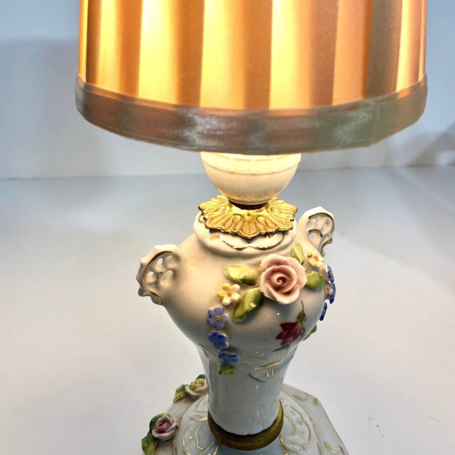 Парные антикварные лампы, бра и зеркала из фарфора середины ХХ века в комплекте. 2..